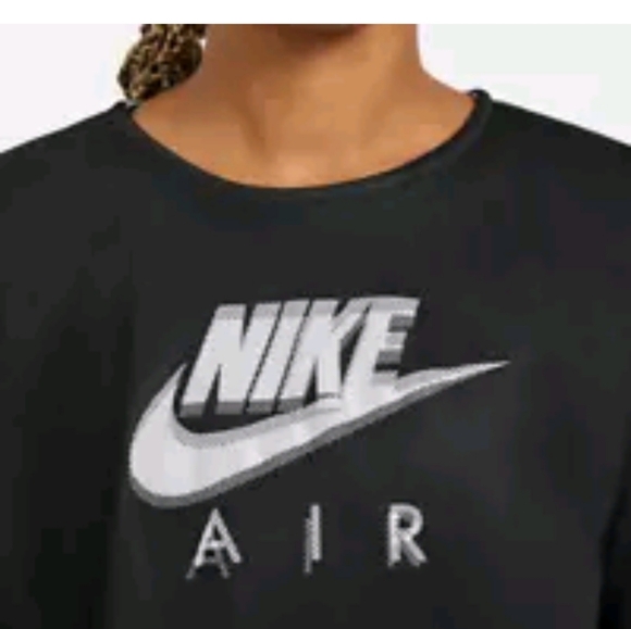 NWT Nike Air Women's Sportswear workout Mesh Crop Top Black White Size 2X - Picture 2 of 9
